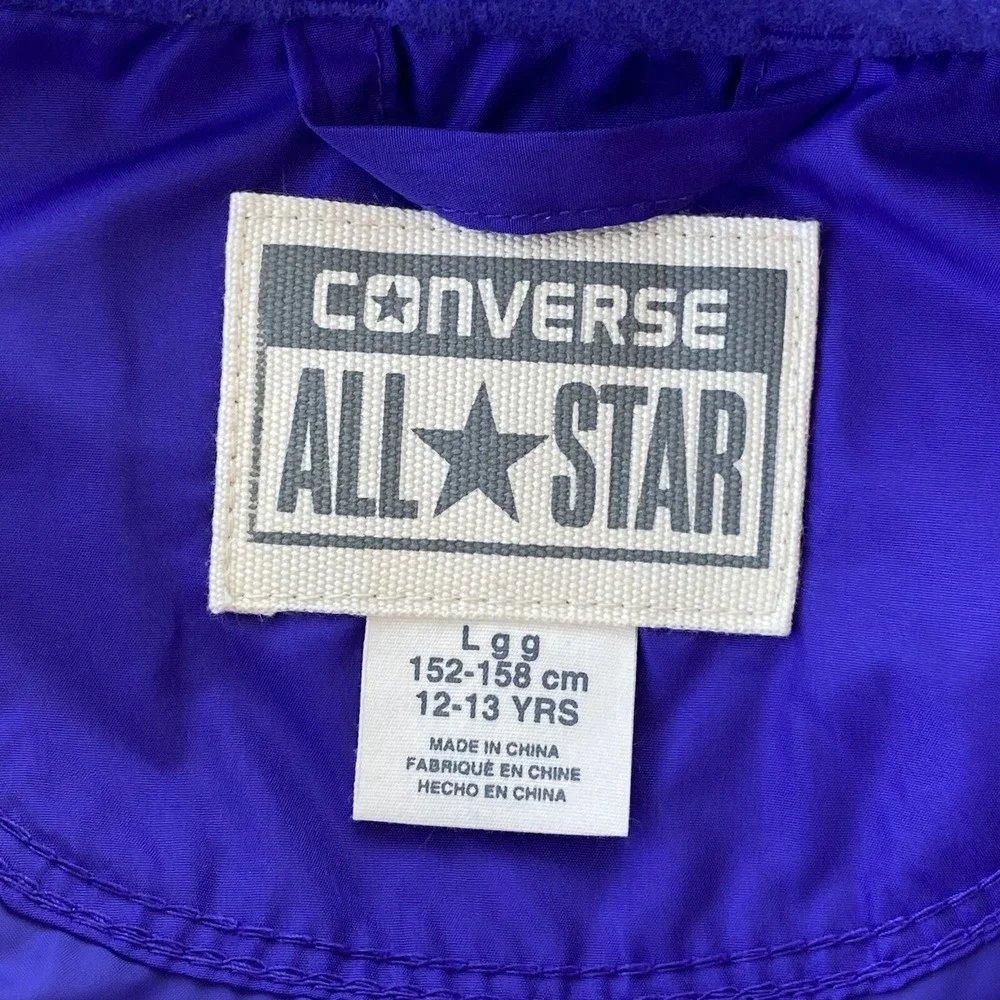Converse All Star Youth Puffer 10-12 Unisex Full Zip Vest Jacket Purple Solid